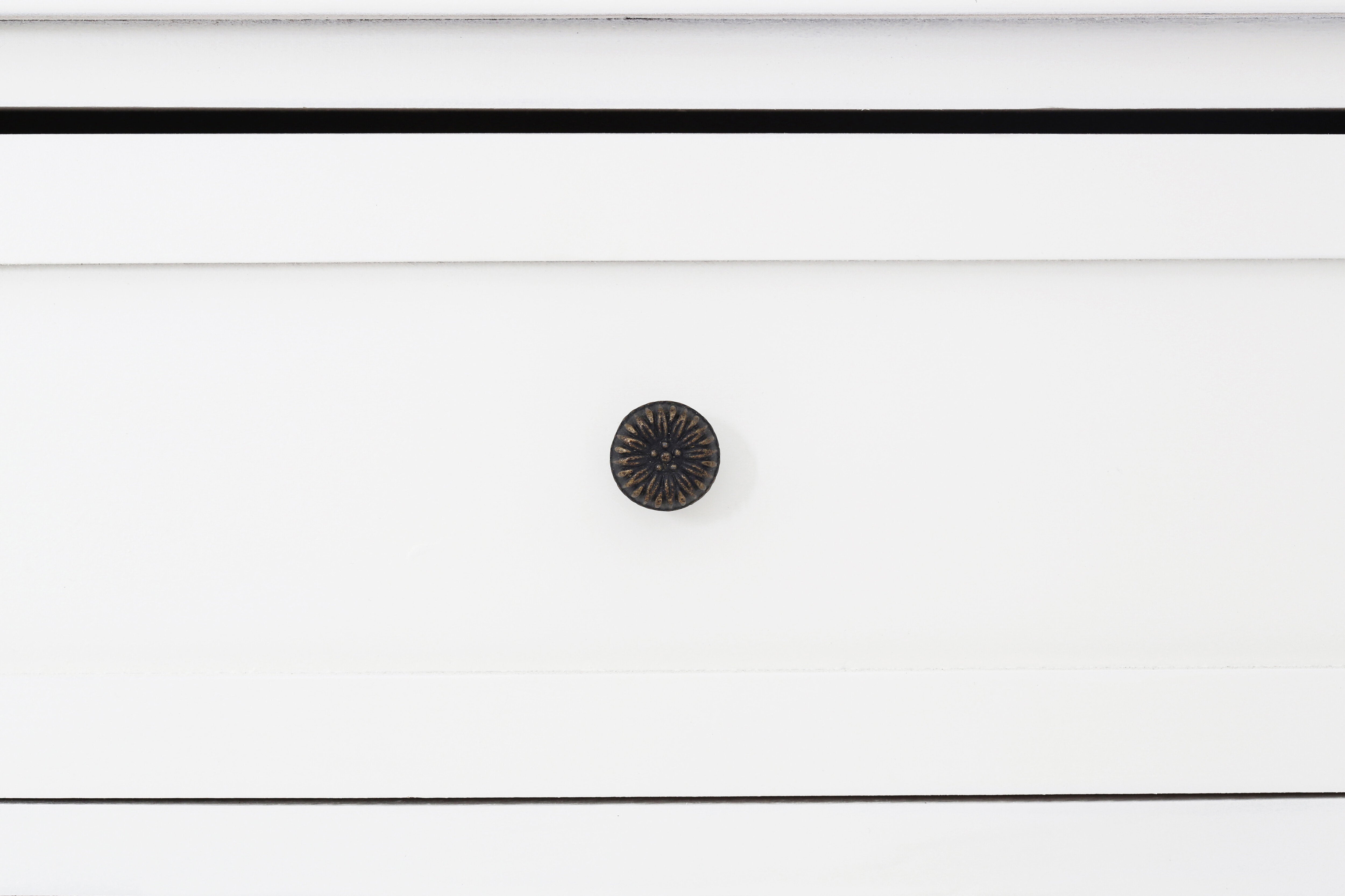 Benka Ivory White Wood Cabinet with Baskets